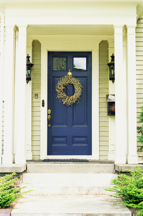 Wreath hanging on door