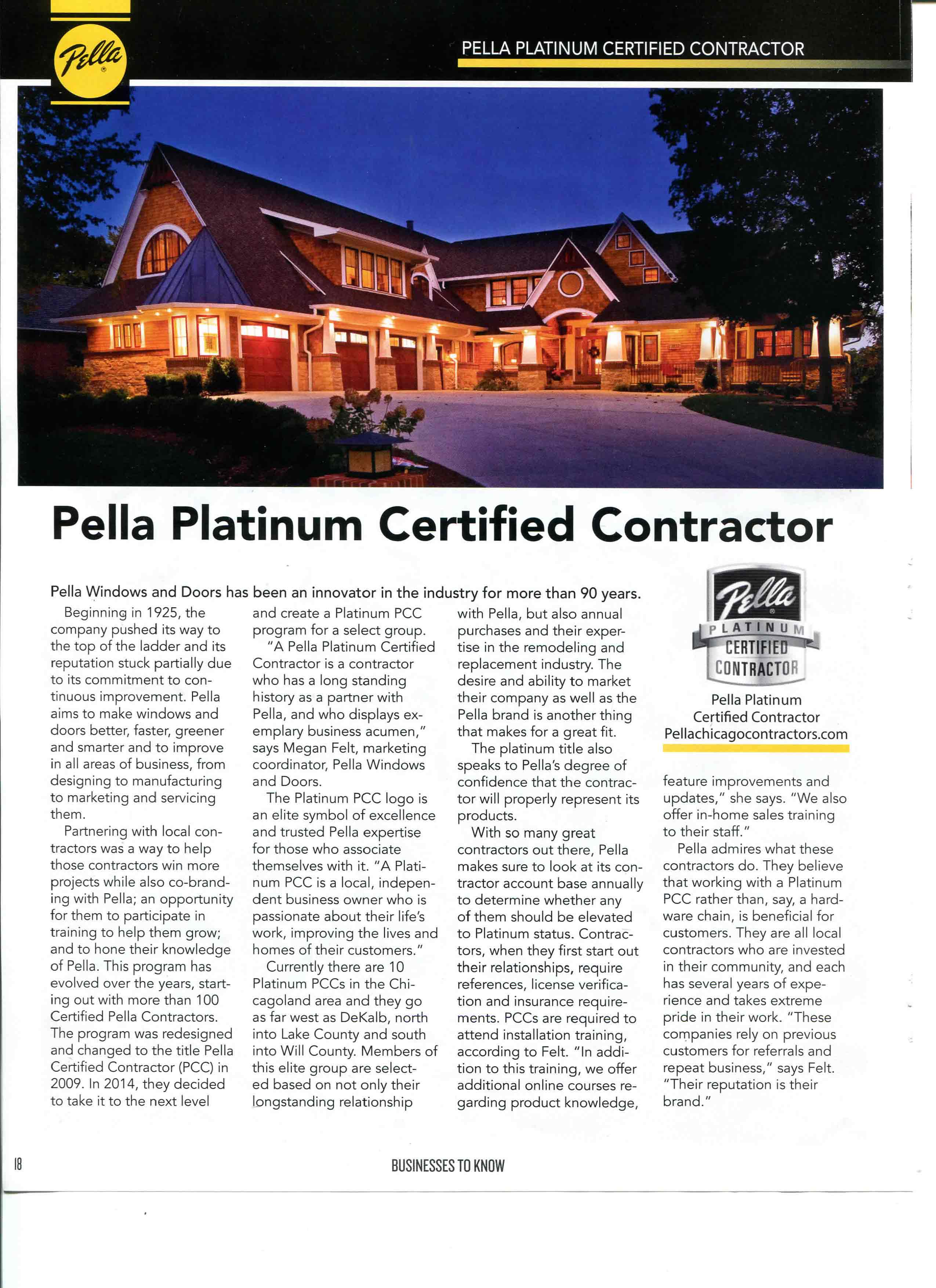 Pella Windows Certified Contractor