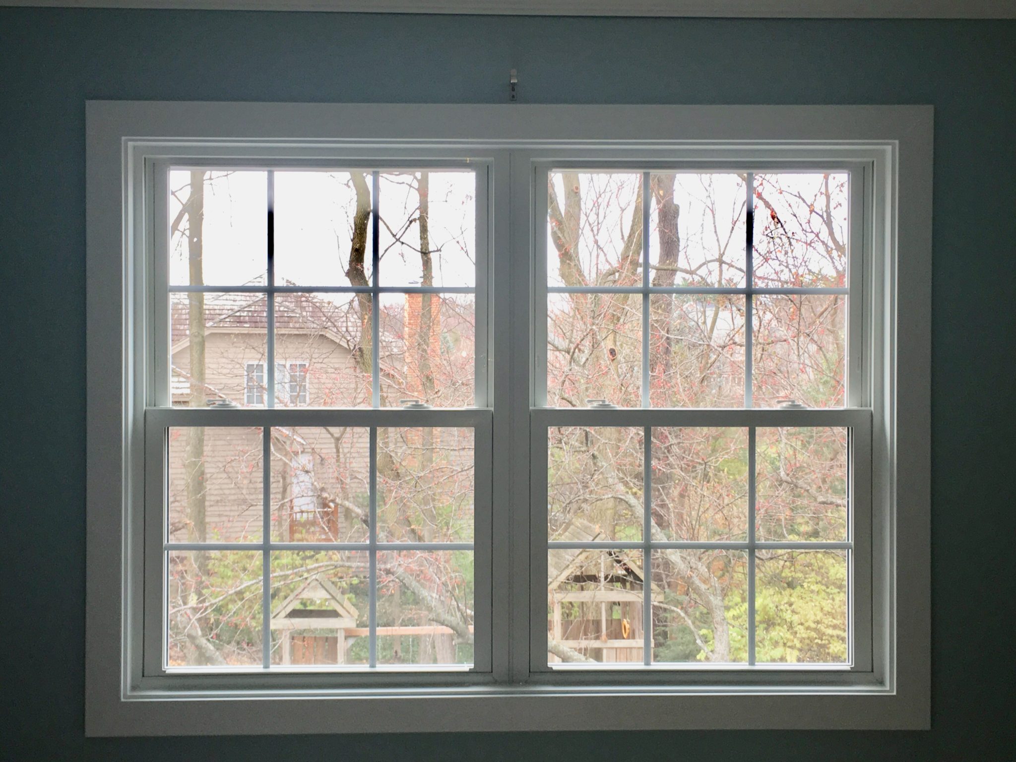 two double-hung windows without view of yard