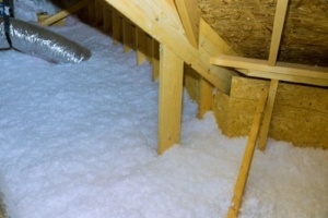 newly installed insulation in an attic space