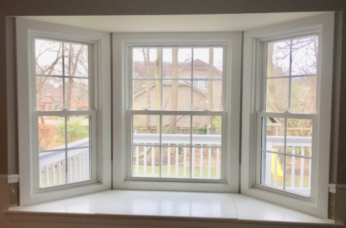 bay windows with fiberglass frames